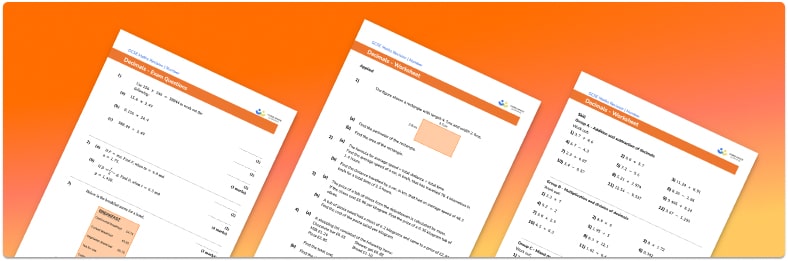 Decimals worksheet (includes decimal number line)