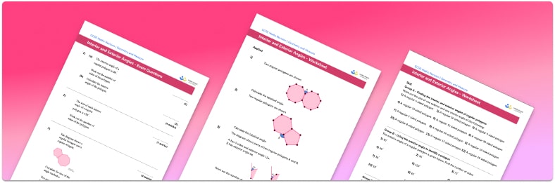 Interior and exterior angles worksheet (includes interior angles of a polygon)