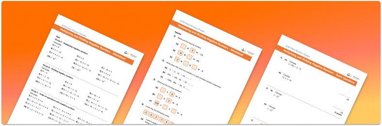 Multiplying Negative Numbers Worksheet