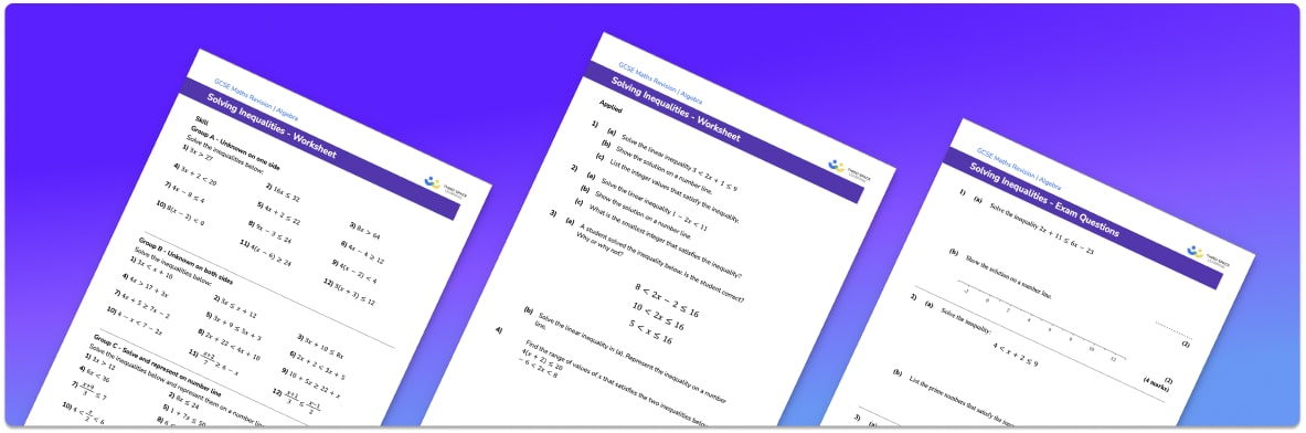 Solving inequalities worksheet