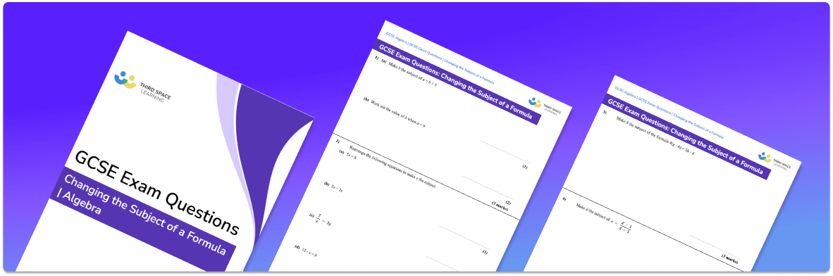 Changing The Subject Of A Formula Exam Questions