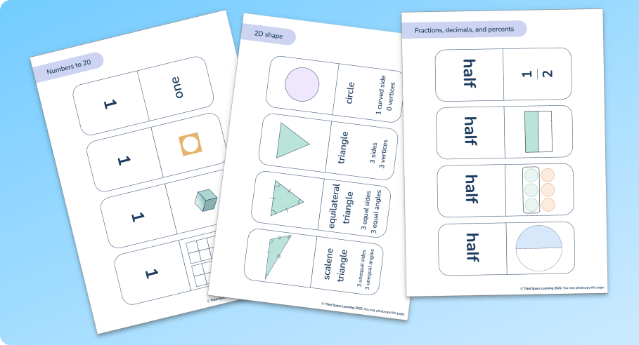 Math Memory Cards