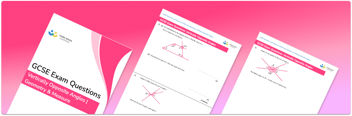 Vertically Opposite Angles Exam Questions